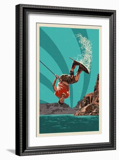 Wakeboarder-Lantern Press-Framed Art Print