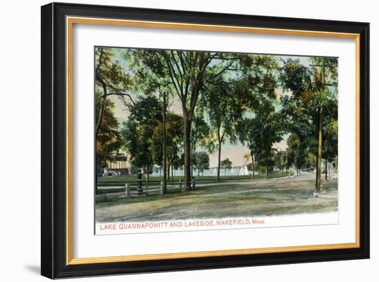 Wakefield, Massachusetts - View of Lake Quannapowitt and Lakeside-Lantern Press-Framed Art Print