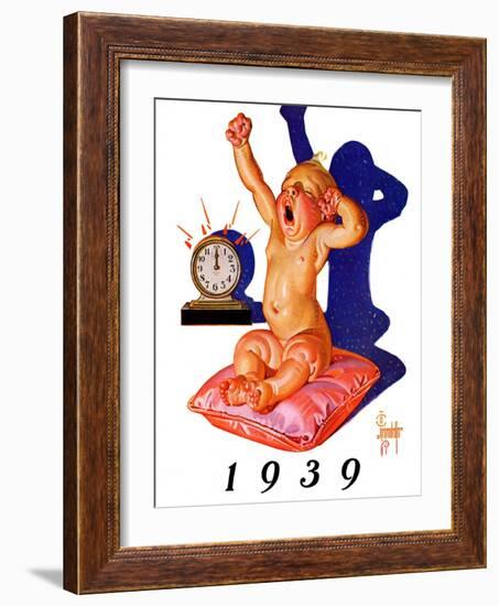 "Waking to the New Year,"December 31, 1938-Joseph Christian Leyendecker-Framed Giclee Print