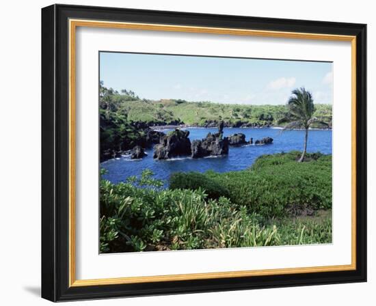 Walanapanapa Black Sand Beach, Hana Coast, Maui, Hawaii, Hawaiian Islands, USA-Alison Wright-Framed Photographic Print