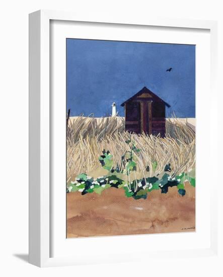 Walberswick Hut and Southwold Lighthouse, Suffolk-Christine McKechnie-Framed Giclee Print