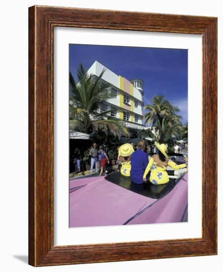 Waldorf Hotel and Art Deco Surroundings, South Beach, Miami, Florida, USA-Robin Hill-Framed Photographic Print