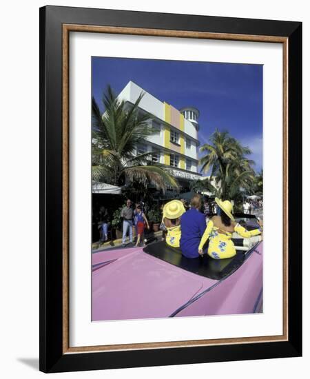 Waldorf Hotel and Art Deco Surroundings, South Beach, Miami, Florida, USA-Robin Hill-Framed Photographic Print