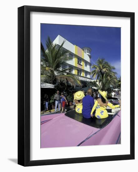 Waldorf Hotel and Art Deco Surroundings, South Beach, Miami, Florida, USA-Robin Hill-Framed Photographic Print