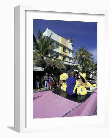 Waldorf Hotel and Art Deco Surroundings, South Beach, Miami, Florida, USA-Robin Hill-Framed Photographic Print