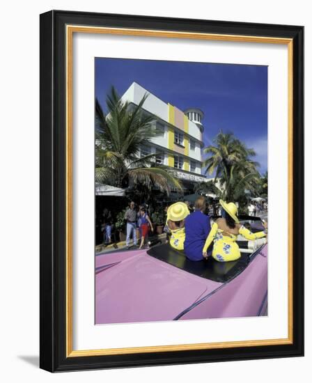 Waldorf Hotel and Art Deco Surroundings, South Beach, Miami, Florida, USA-Robin Hill-Framed Photographic Print