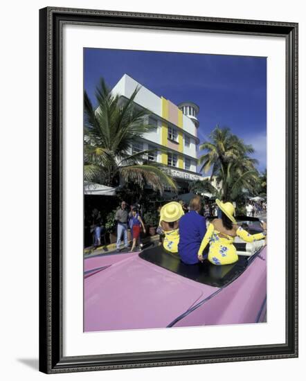 Waldorf Hotel and Art Deco Surroundings, South Beach, Miami, Florida, USA-Robin Hill-Framed Photographic Print