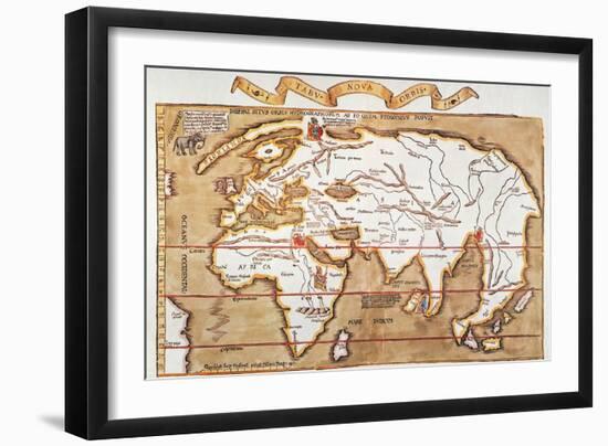 Waldseemuller: World Map-Martin Waldseemuller-Framed Giclee Print