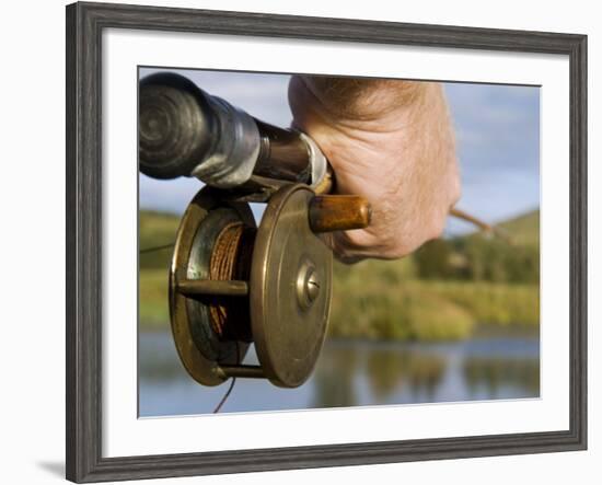 Wales, Conwy, Trout Fishing at a Hill Lake in North Wales, UK-John Warburton-lee-Framed Photographic Print