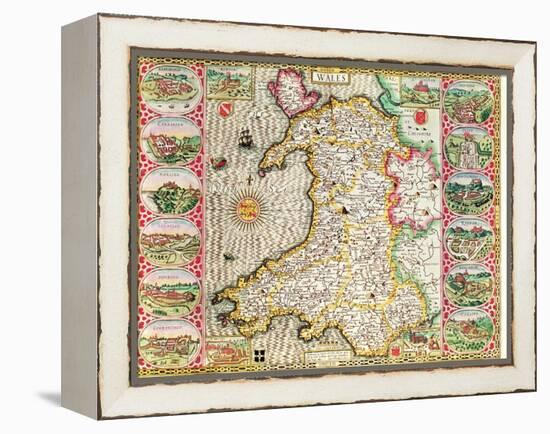 Wales, engraved by Jodocus Hondius-John Speed-Framed Premier Image Canvas