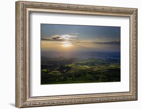 Wales landscape with setting sun-Charles Bowman-Framed Photographic Print