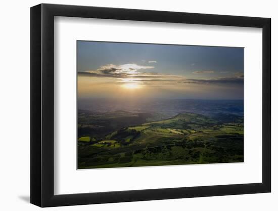 Wales landscape with setting sun-Charles Bowman-Framed Photographic Print
