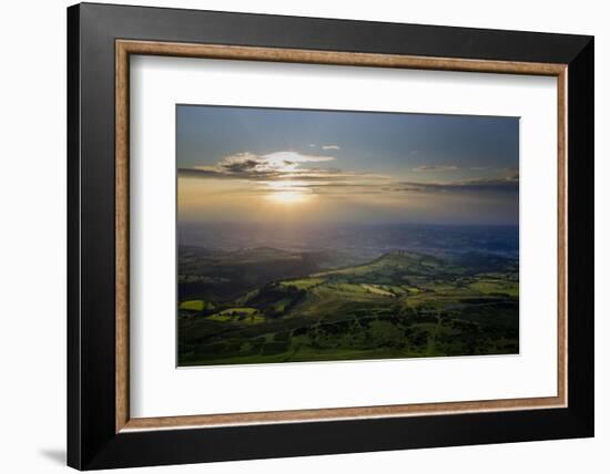 Wales landscape with setting sun-Charles Bowman-Framed Photographic Print