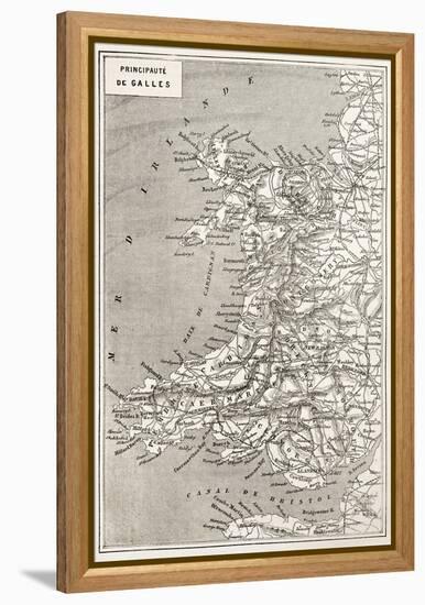 Wales Old Map. Created By Erhard And Duguay-Trouin, Published On Le Tour Du Monde, Paris, 1867-marzolino-Framed Stretched Canvas