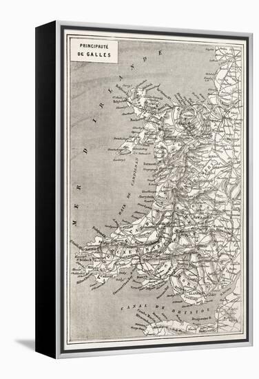 Wales Old Map. Created By Erhard And Duguay-Trouin, Published On Le Tour Du Monde, Paris, 1867-marzolino-Framed Stretched Canvas