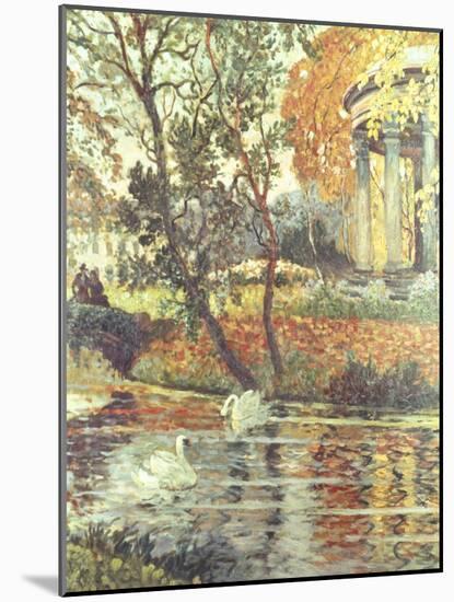 Walk by the River on an Autumn Day-Eugene Chigot-Mounted Giclee Print