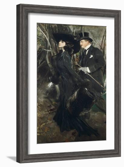 Walk in Bois De Boulogne, 1909-Giovanni Boldini-Framed Giclee Print