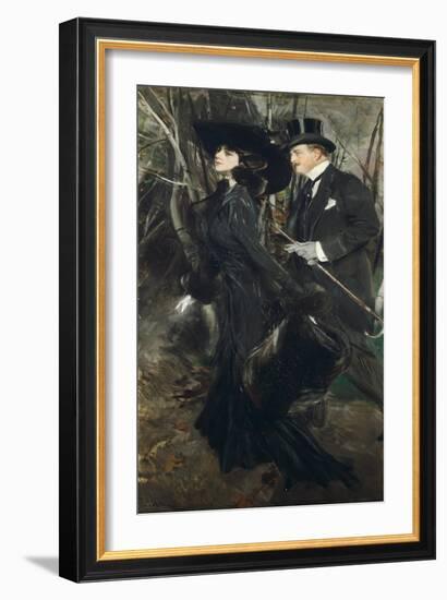 Walk in Bois De Boulogne, 1909-Giovanni Boldini-Framed Giclee Print