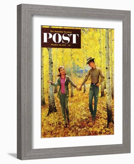 "Walk in the Forest" Saturday Evening Post Cover, October 18, 1952-John Clymer-Framed Giclee Print