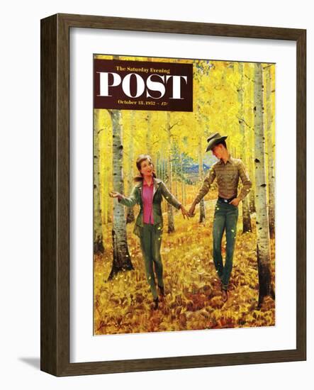 "Walk in the Forest" Saturday Evening Post Cover, October 18, 1952-John Clymer-Framed Giclee Print