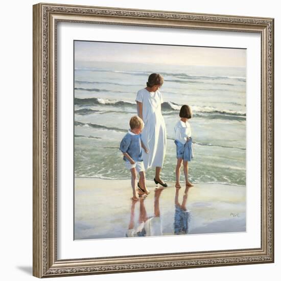 Walk on Beach-Mark Van Crombrugge-Framed Art Print