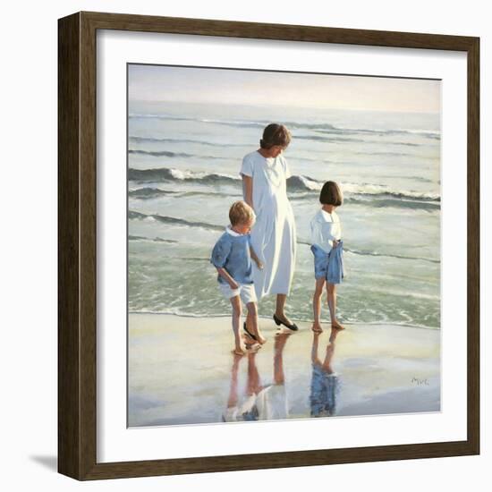 Walk on Beach-Mark Van Crombrugge-Framed Art Print