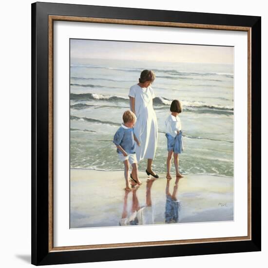 Walk on Beach-Mark Van Crombrugge-Framed Art Print