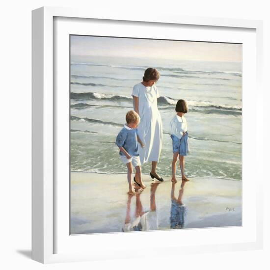 Walk on Beach-Mark Van Crombrugge-Framed Art Print