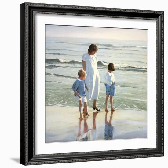 Walk on Beach-Mark Van Crombrugge-Framed Art Print