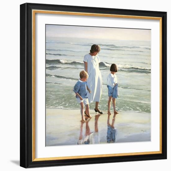 Walk on Beach-Mark Van Crombrugge-Framed Art Print