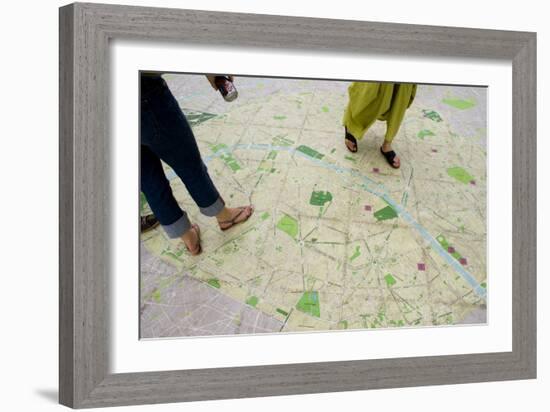 Walk-on Street Map In Paris.-Mark Williamson-Framed Photographic Print