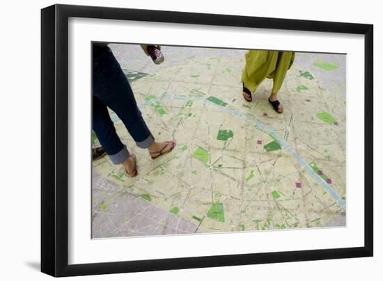 Walk-on Street Map In Paris.-Mark Williamson-Framed Photographic Print