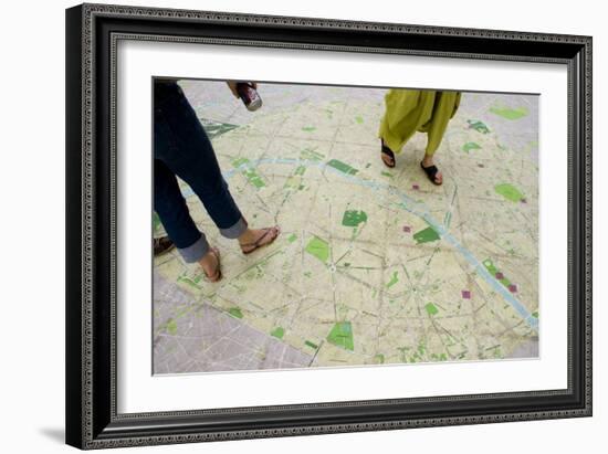 Walk-on Street Map In Paris.-Mark Williamson-Framed Photographic Print