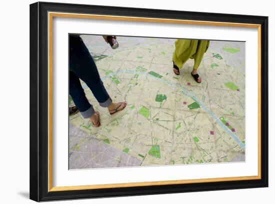 Walk-on Street Map In Paris.-Mark Williamson-Framed Photographic Print