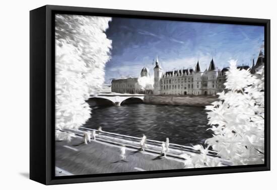 Walk on the banks of the Seine - In the Style of Oil Painting-Philippe Hugonnard-Framed Premier Image Canvas