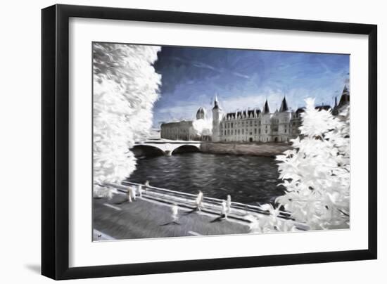 Walk on the banks of the Seine - In the Style of Oil Painting-Philippe Hugonnard-Framed Giclee Print