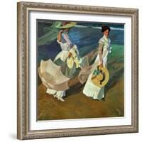 Walk on the Beach, 1909-Joaqu?n Sorolla y Bastida-Framed Giclee Print