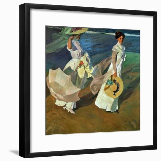 Walk on the Beach, 1909-Joaqu?n Sorolla y Bastida-Framed Giclee Print