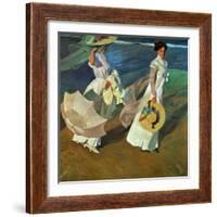 Walk on the Beach, 1909-Joaqu?n Sorolla y Bastida-Framed Giclee Print