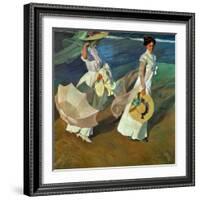 Walk on the Beach, 1909-Joaqu?n Sorolla y Bastida-Framed Giclee Print