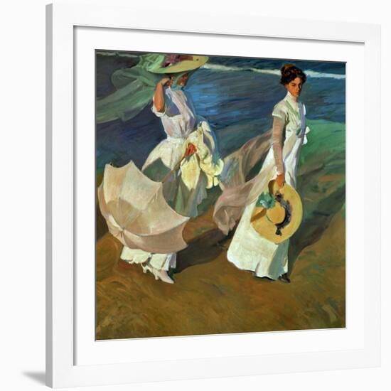 Walk on the Beach, 1909-Joaqu?n Sorolla y Bastida-Framed Giclee Print