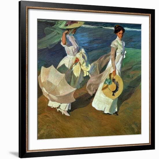 Walk on the Beach, 1909-Joaqu?n Sorolla y Bastida-Framed Giclee Print