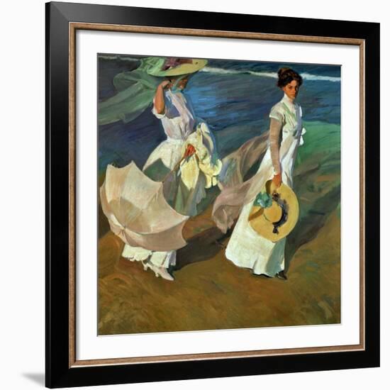 Walk on the Beach, 1909-Joaqu?n Sorolla y Bastida-Framed Giclee Print