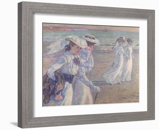 Walk on the Beach-Théo van Rysselberghe-Framed Giclee Print