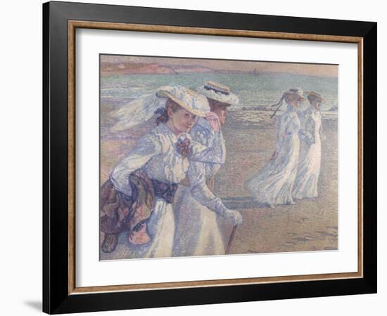 Walk on the Beach-Théo van Rysselberghe-Framed Giclee Print