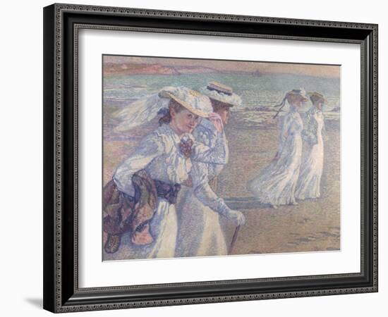 Walk on the Beach-Théo van Rysselberghe-Framed Giclee Print