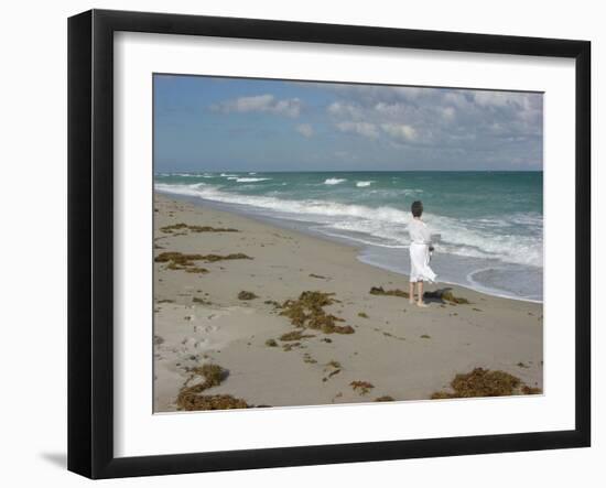 Walk On The Beach-Audrey-Framed Giclee Print