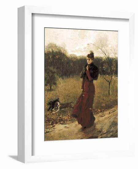 Walk Through the Park-Giovanni Boldini-Framed Art Print