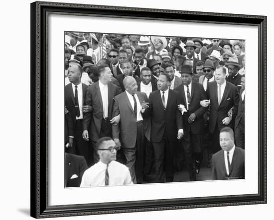 Walk to Freedom Marchers Including Dr. Martin Luther King Jr. and Detroit Mayor Jerome P. Cavanaugh-Francis Miller-Framed Premium Photographic Print