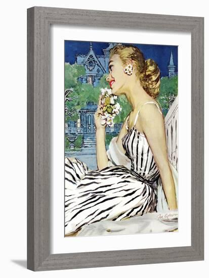 Walk to the Dance - Saturday Evening Post "Leading Ladies", October 5, 1957 pg.37-Joe deMers-Framed Giclee Print